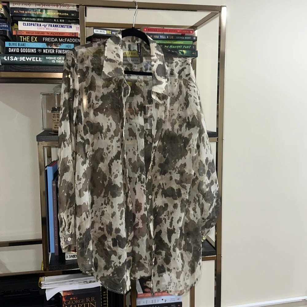Cow print Women's button down and pants coord